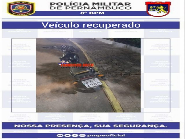 Polícia Militar recupera moto roubada no bairro da bomba em Salgueiro - Blog do Francisco Brito.