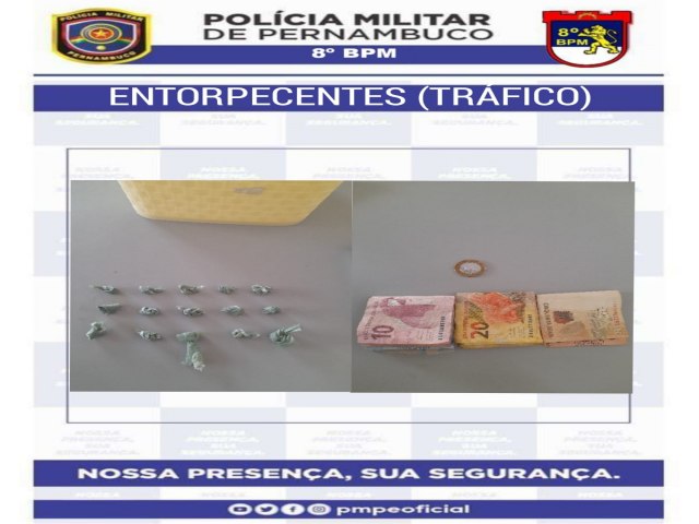 Algemas da paixo: Polcia Militar do 8BPM debela ponto de venda de drogas e prende casal por trfico em Serrita.