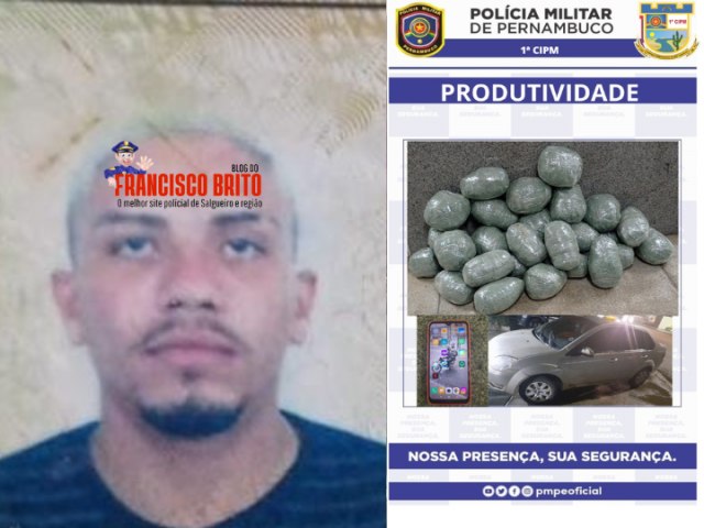 Policiais Militares da 1CIPM prendem paraibano com mais de 31 Kg de maconha na PE 390 em Floresta