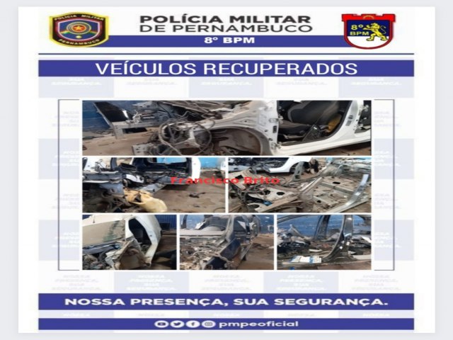 Polcia Militar desmantela esquema de desmanche de carros e recupera veculos roubados no bairro da bomba em Salgueiro 
