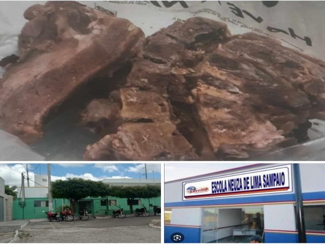 Carne podre na merenda: Descaso na escola Municipal Neuza de Lima Sampaio em Serrita - Blog do Francisco Brito.