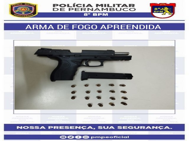 Polcia Militar prende indivduo com pistola e munies em bar s margens da BR 116 em Salgueiro