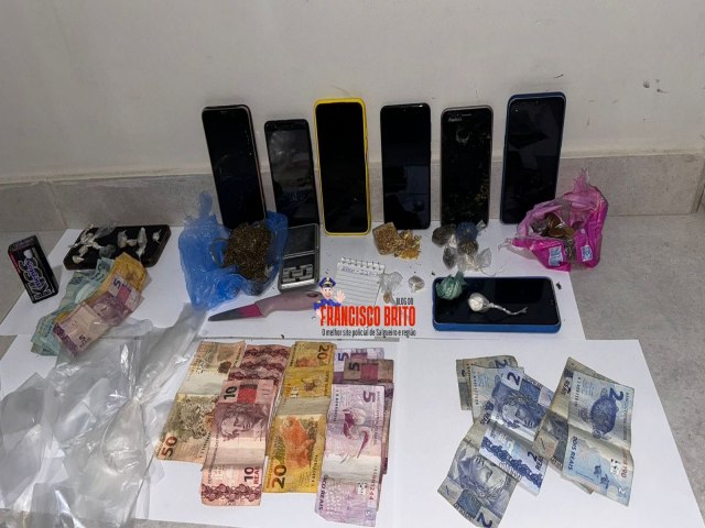 GATI da 9 CIPM bebela ponto de venda de drogas em Bar e apreende celulares, motos e dinheiro e captura envolvidos em Ipubi.