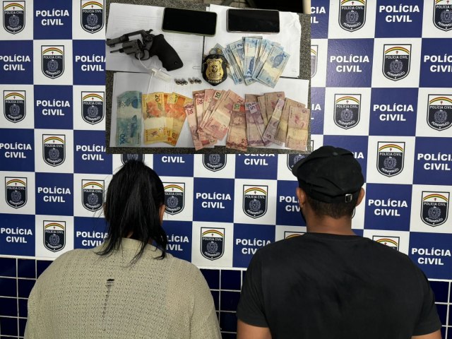 Casal investigado por trfico de drogas  preso pela polcia civil por porte ilegal de arma em Araripina.