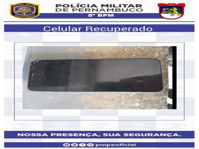 Indivduo fica nervoso ao avistar polcia militar e  detido com celular roubado no bairro Santa Margarida em Salgueiro.