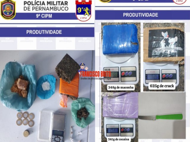 Policiais Militares bebelaram dois pontos de vendas de drogas e prenderam traficantes em Ipubi e Araripina.