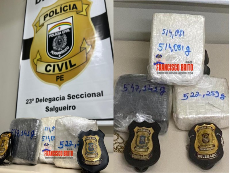 Aps Campana, Policiais Civis em ao com setor de inteligncia detm indivduo com quase 2 kg de cocana em Salgueiro