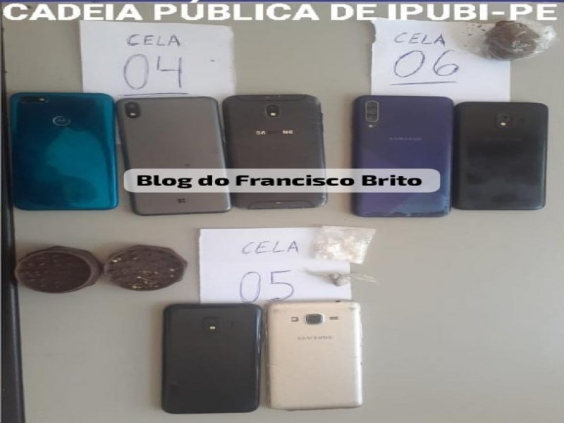 Policiais Militares da 9 CIPM apreendem celulares e maconha na cadeia pblica de Ipubi