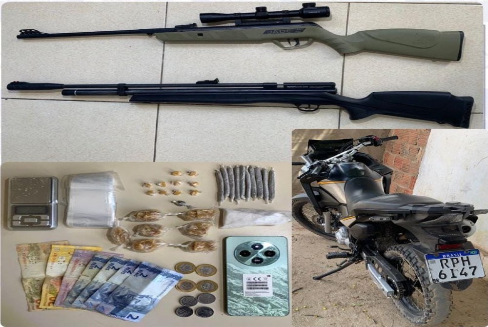 Pol�cia Militar realiza opera��o e prende homem com drogas e armas em Cabrob�