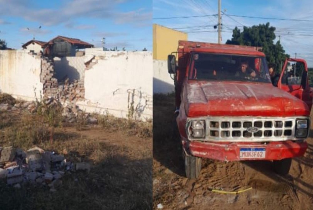 Motorista embriagado derruba muro de cemit�rio ap�s perder controle do ve�culo e acaba preso em flagrante em Cabrob�