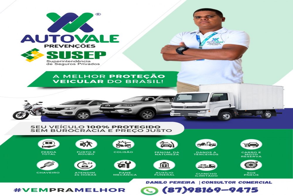 AutoVale oferece prote��o veicular completa com atendimento 24 horas em Salgueiro telefone: (87) 98169-9475.