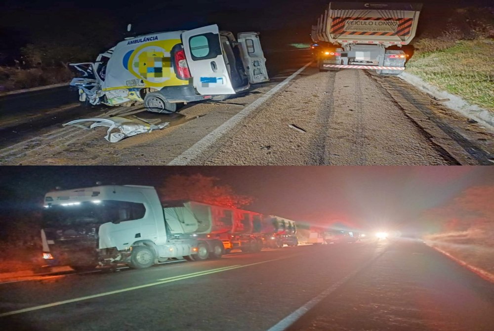 Grave acidente entre ambul�ncia e bitrem deixa tr�s mortos na BR-316, em Ouricuri