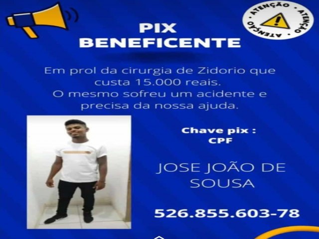 Familiares e amigos de jovem Betaniense se unem para pedir ajuda.