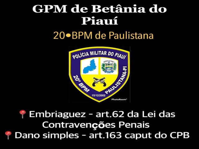 Urgente A guarnio de servio do GPM de Betnia do Piau realizava rondas ostensivas e preventivas quando 