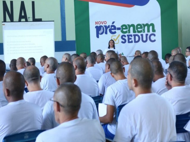 Sejus e Seduc realizam a 1 reviso Pr-Enem na Penitenciria Prof Jos Ribamar Leite