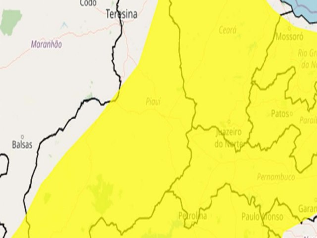 Piau tem alerta de vendaval em 159 municpios