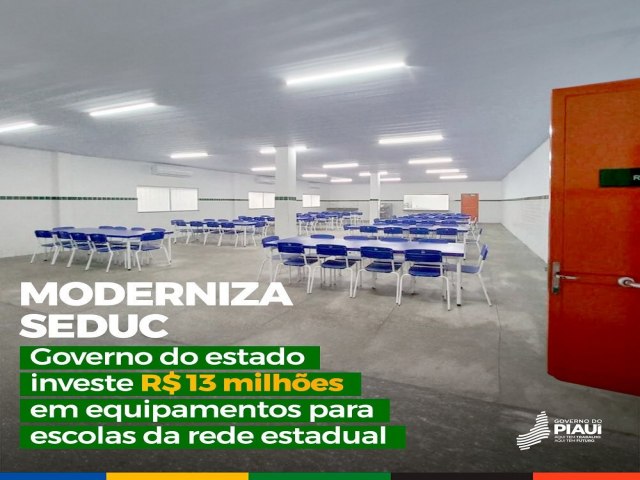 A Secretaria da Educao, por meio do Moderniza Seduc, est investindo 13 milhes de reais na aquisio