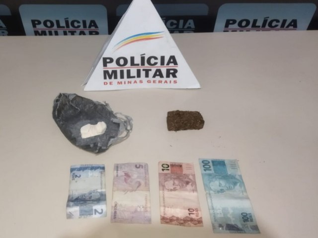 Lacerdina - PM de Carangola prende dupla por trfico de drogas no distrito