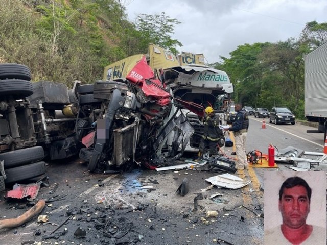 Motorista morre após perder o controle da carreta e bater de frente com caminhão na BR-116 na Serra de Belvedere