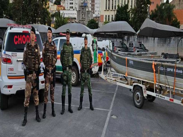 Minas envia novo efetivo e equipamentos da Polcia Militar para apoio ao Rio Grande do Sul