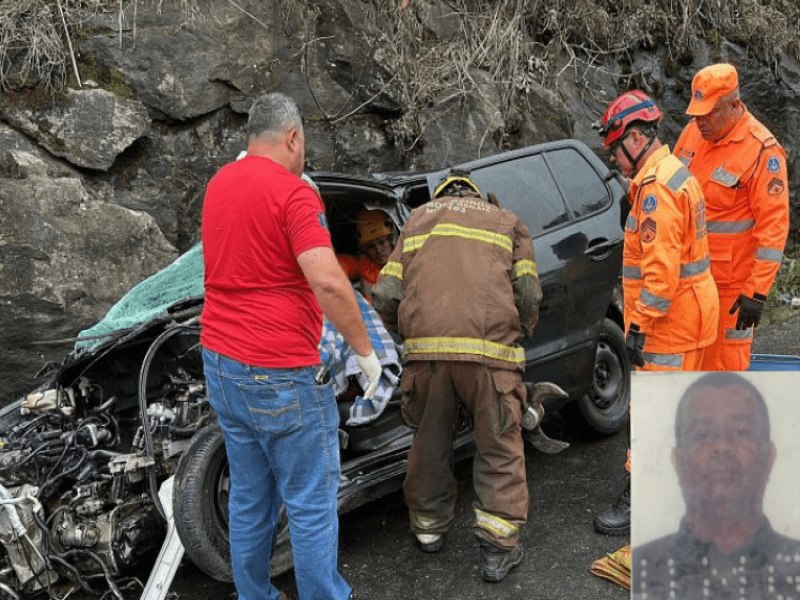 Muria-MG: Carreta bate em carro e tomba na BR-116, na altura da Serra do Belvedere; quatro pessoas ficaram feridas, uma morreu no HSP