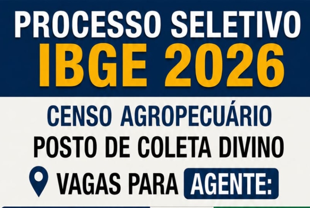 IBGE abre processo seletivo em Divino com sal�rios de at� R$ 4 mil e aux�lio-alimenta��o