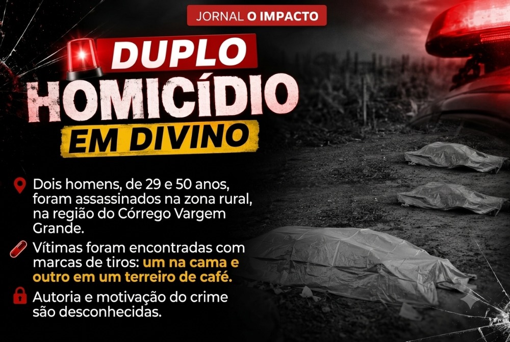 Duplo homic�dio � registrado na zona rural de Divino-MG; pol�cia investiga o caso