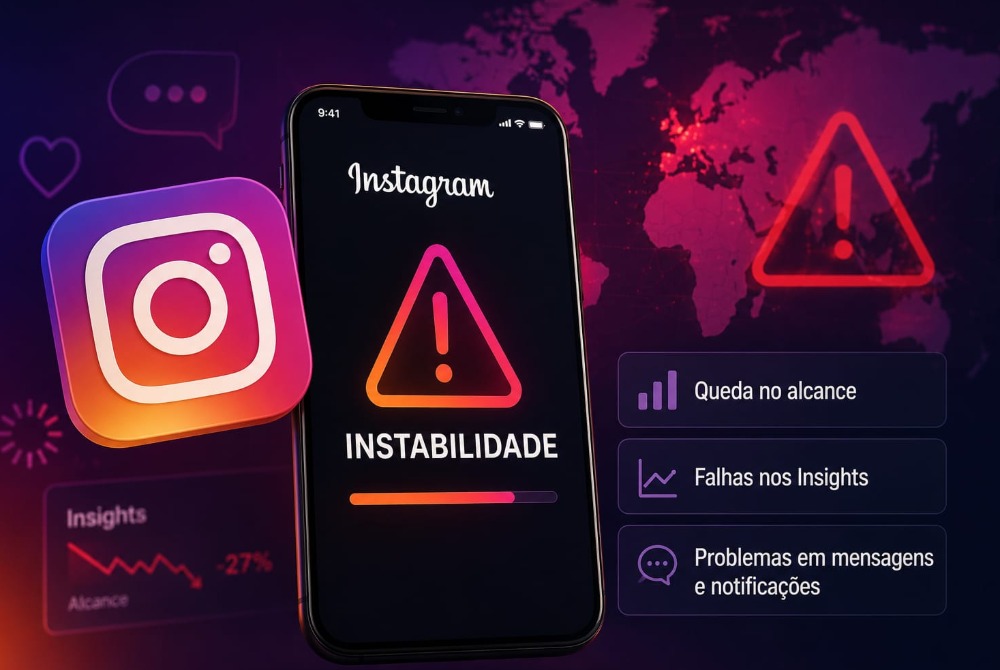 Imagem da Not&iacute;cia Instagram apresenta instabilidade nesta quarta-feira (22); criadores de conte�do relatam queda no alcance e falhas nos Insights