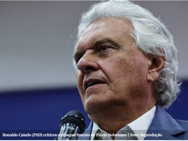 Caiado diz que candidatura de Fl�vio Bolsonaro est� afundando ap�s recuo de aliados