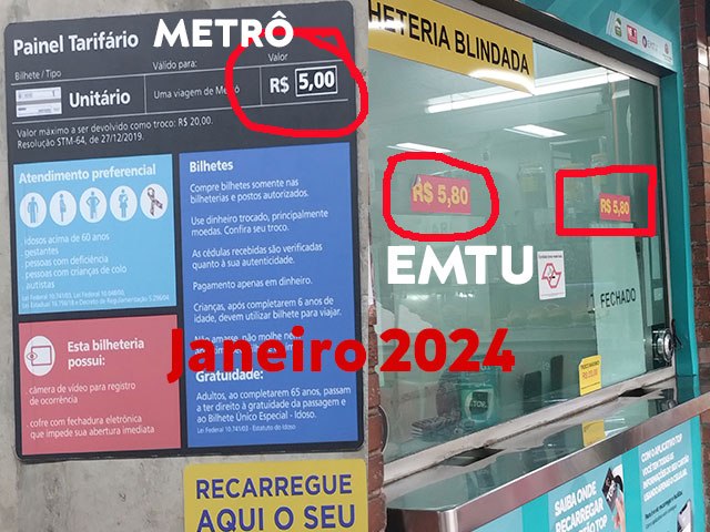 Valor das passagens de Metr, Trens e EMTU aumentou em So Paulo