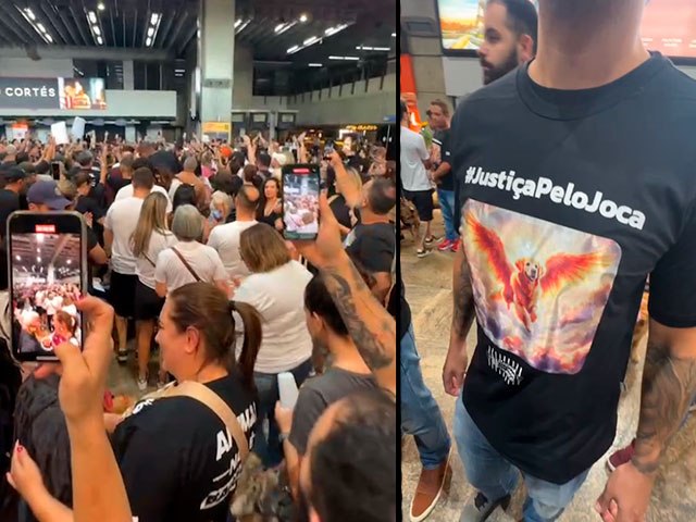Manifestao em defesa da Justia Pelo Joca no aeroporto de Guarulhos SP 