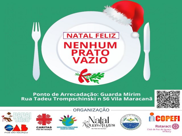 Campanha “Natal Feliz: Nenhum Prato Vazio” terá pontos de coleta de alimentos durante os shows de Natal