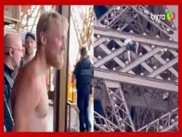 Homem tenta escalar Torre Eiffel no ltimo dia da Olimpada e  preso