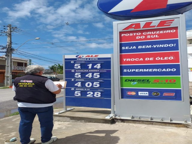 Procon-JP encontra preo da gasolina oscilando entre R$ 4,890 e R$ 5,190; menor preo do S10 est em R$ 4,960