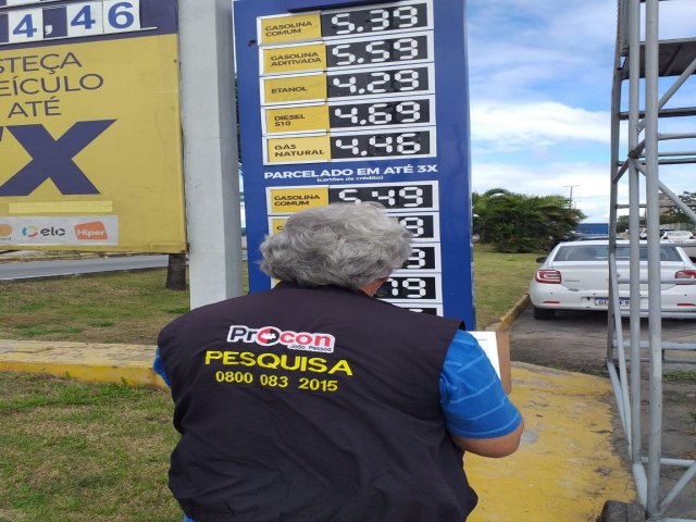 Pesquisa para preos de combustveis do Procon-JP na Capital encontra diferena de R$ 0,33 na gasolina