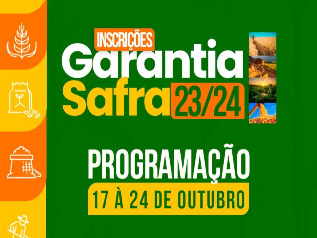 UIT ABRE INSCRIES PARA EDIO 2023/2024 DO PROGRAMA GARANTIA SAFRA