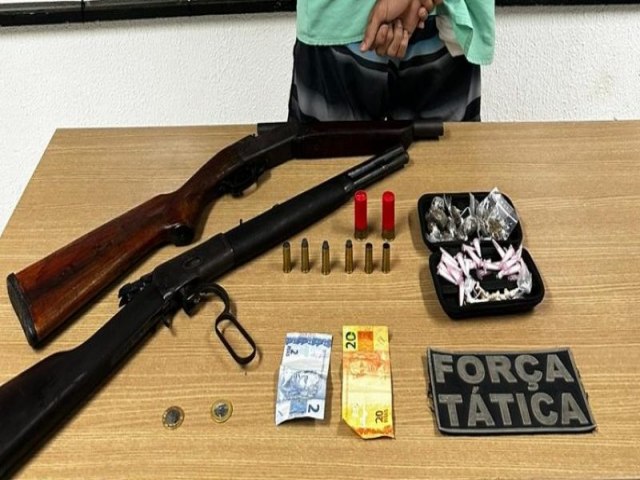 Polcia Militar apreende armas e drogas aps troca de tiros em Mandacaru, JP