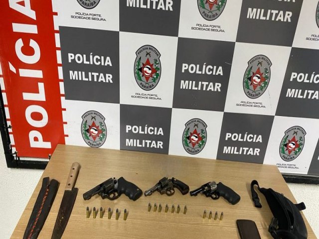 Sete suspeitos so abordados e flagrados com armas no bairro de Gramame-JP