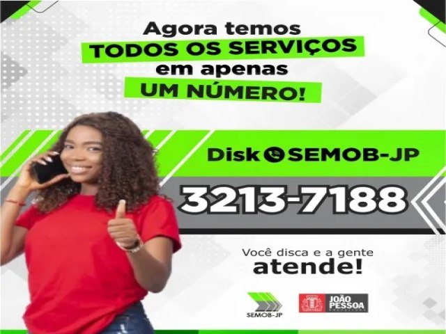 Semob-JP disponibiliza novo nmero de telefone para que populao acione qualquer servio do rgo