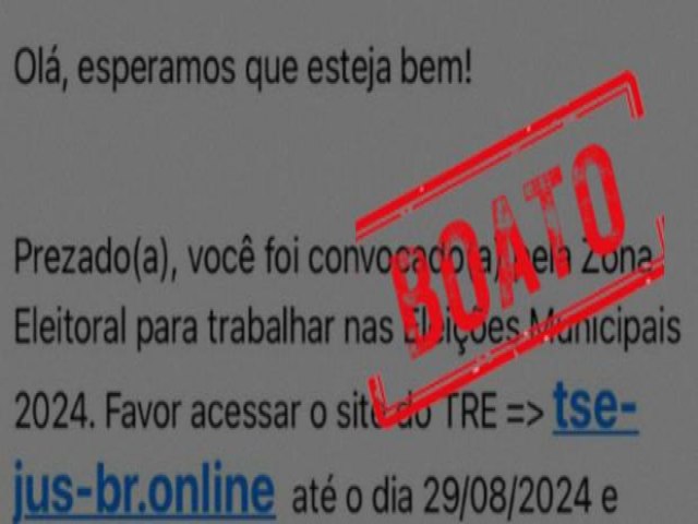  falso e-mail sobre convocao como mesrio que pede atualizao de dados