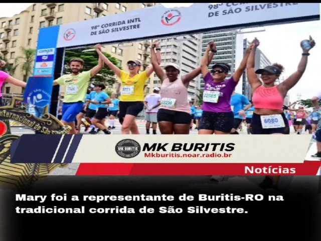 Mary foi representante de Buritis-Ro na tradicional corrida em So Silvestre 