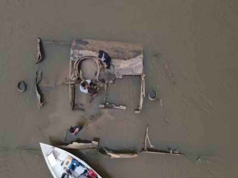 Seca no Rio Madeira revela destroos de navio norte-americano do sculo XIX