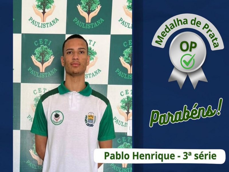 Estudante de Paulistana conquista medalha de prata na Olimpada de Portugus